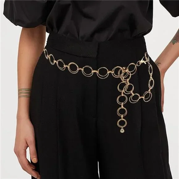 Women's Chain Belt Metal Waist Belt Gold8 - Picture 6 of 6